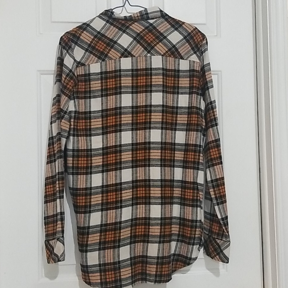 Volcom Orange Plaid Flannel Button Down Shirt - Picture 7 of 7